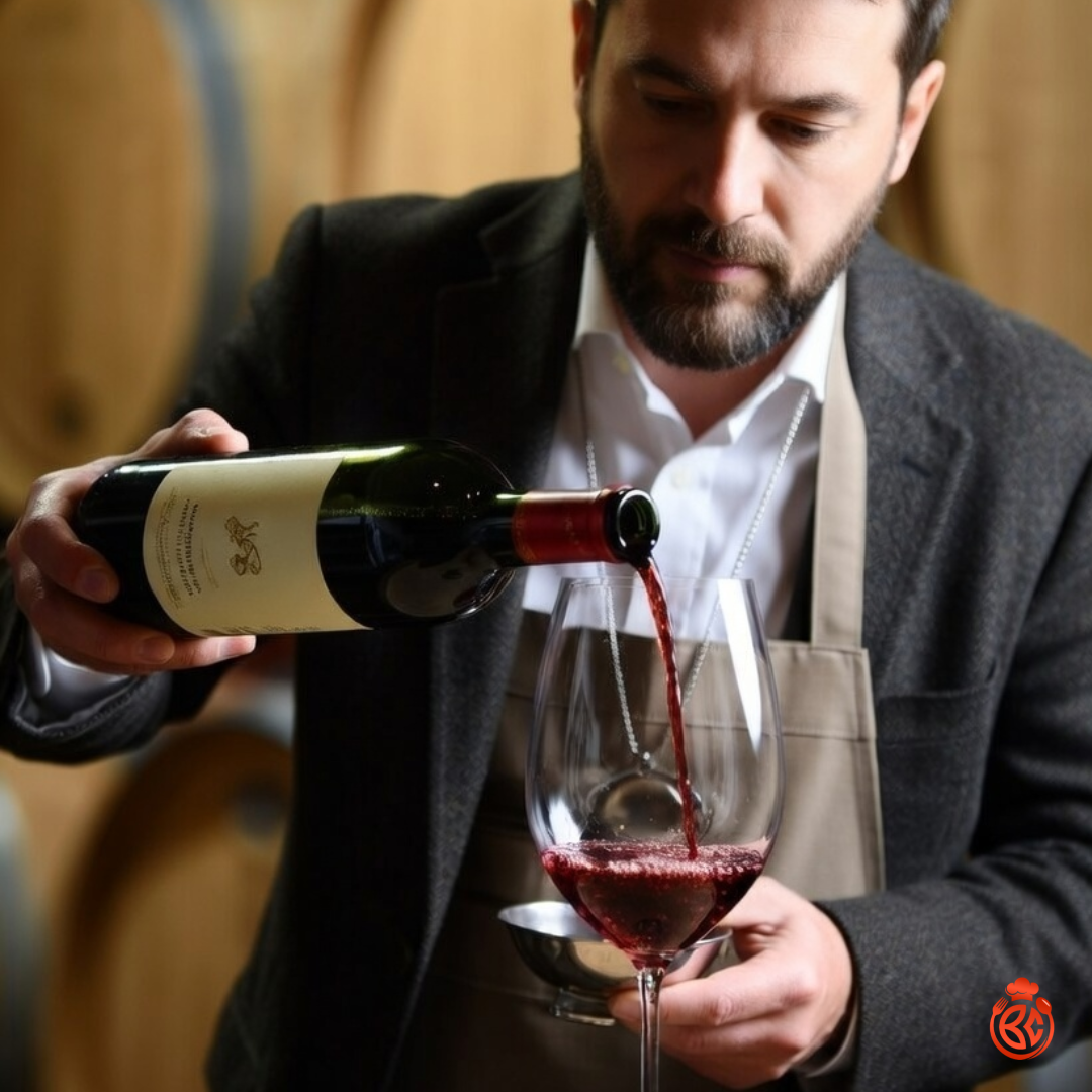 Catador sirviendo vino Catador sirviendo vino